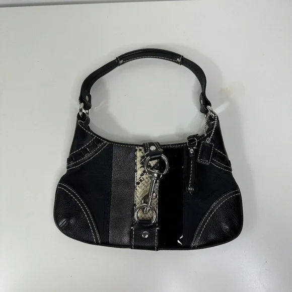 Authentic Coach Mini Hobo Black Buckle Shoulder Bag Y2K Vintage Rare - Picture 2 of 15